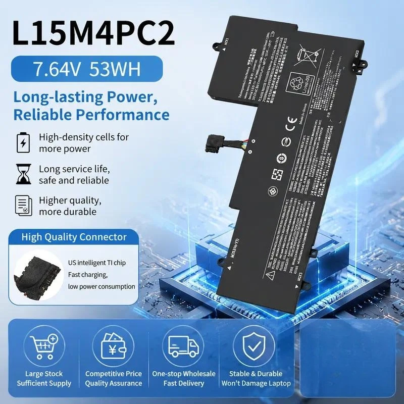 7.64V 53WH for Lenovo L15M4PC2 L15L4PC2 YOGA 710-14ISK 14IKB 15IKB Laptop Replacement Rechargeable Li-ion Power Supply