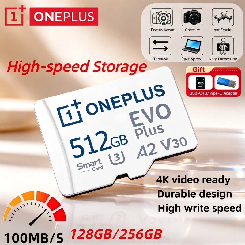OnePlus High Speed Micro TF SD Card Memory Card 512GB 256GB Class 10 TF Flash for Drone iPhone Car Camera Cartao De Memoria