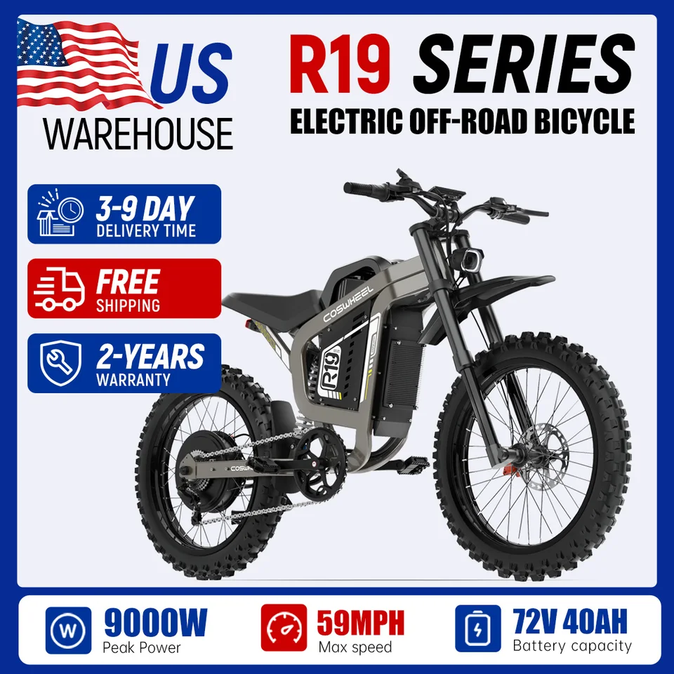 COSWHEEL R19 Electric Dirt Bike 9000W High Power E Bike Electric Motorcycle Fatbike 72V 40Ah Bicycles 96km/h Scooters For Adults image 3