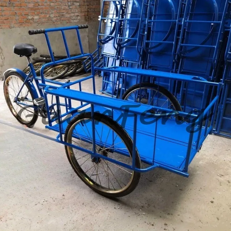 Upside‑Down Donkey Style Human Pedal Tricycle, Foldable Inverted Tricycle for Outdoor Street Stall Vending