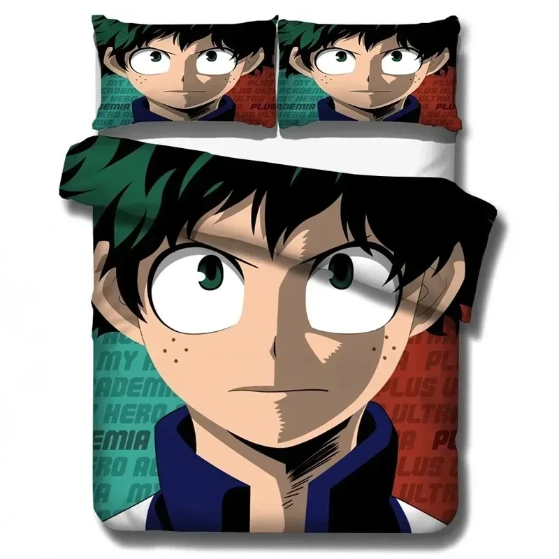 

New My Hero Academia Bedding Set Duvet Covers Pillowcases Cartoon Anime Comforter Bedding Sets Bedclothes Bed Linen