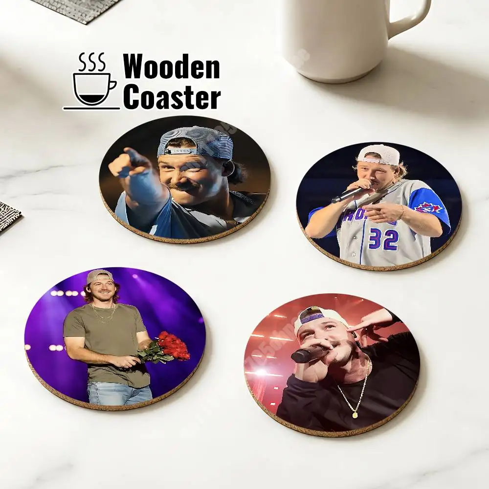 M-Morgan I'm Still The Problem Wallen-S Wooden Cup Mat Espresso Whiskey Soda Water Coaster for Dessert Store