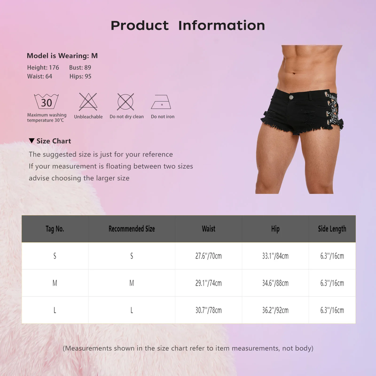 Men Sexy Low Rise Denim Shorts Hot Pants Slim-fit Ultra Short Jeans for Nightclub Rave Party Pole Dance Streetwear Clubwear view 6