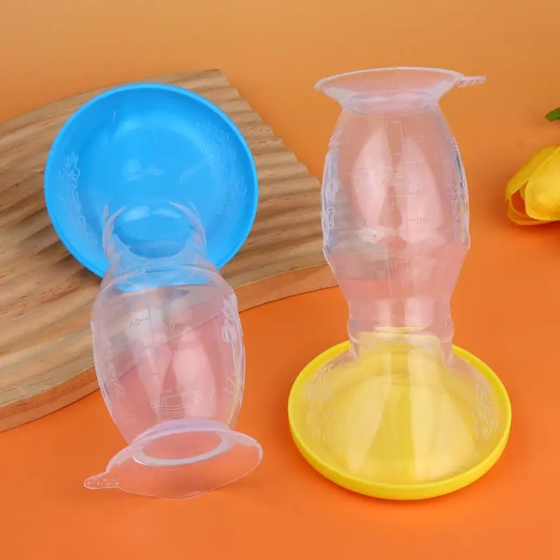 Silicone Manual Breast Milk Collector With Suction Base Leak Proof Portable Milk Pump Postpartum Breastfeeding Milk Collection