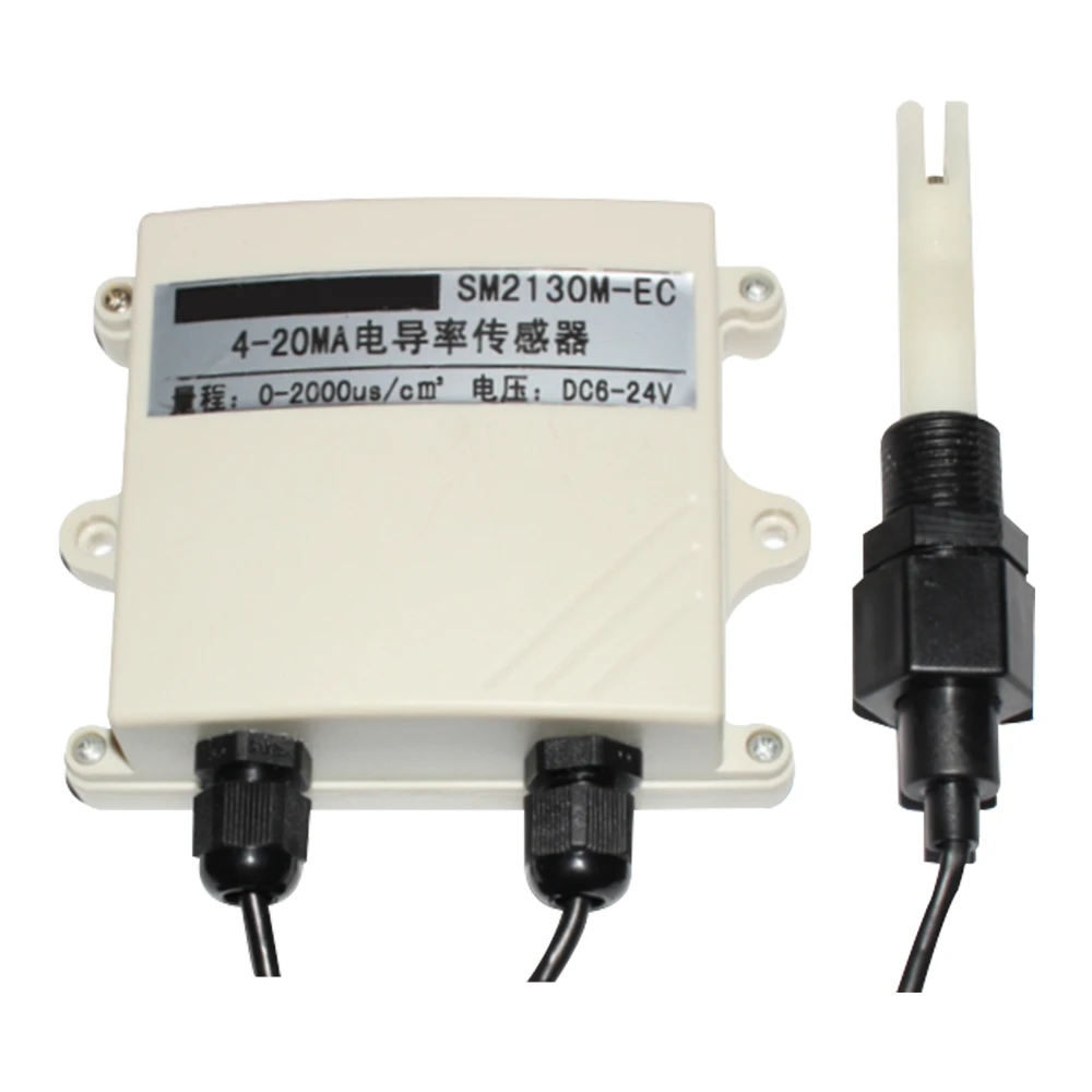 

High Precision Liquid Conductivity EC Value Sensor Current Voltage Probe Water Quality Transmitter RS485 0-5V 4-20MA Output