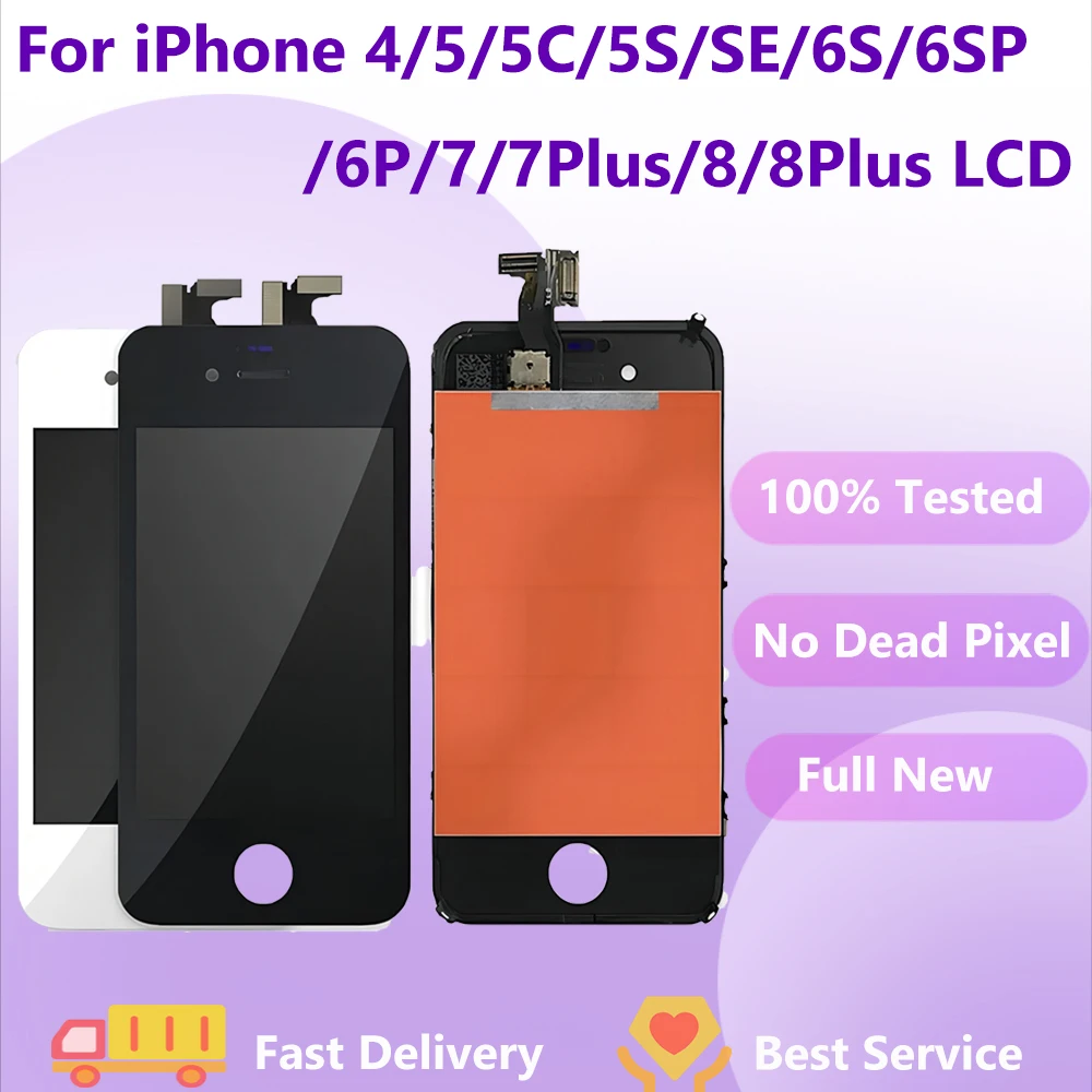 

100% Tested High Quality For iPhone 4 5 5S 5C 5E 6 7 8 Plus Touch Screen Digitizer Assembly Replacement for X XS XR XsMax