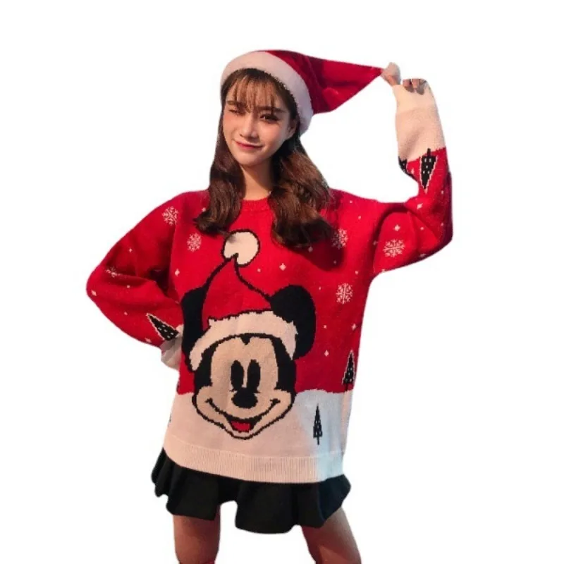 Disney Anime Hoodie Christmas Sweatshirts Cotton Embroidery Pullovers for Women Coat Male Autumn and Winter Loose Wild Cute Tops