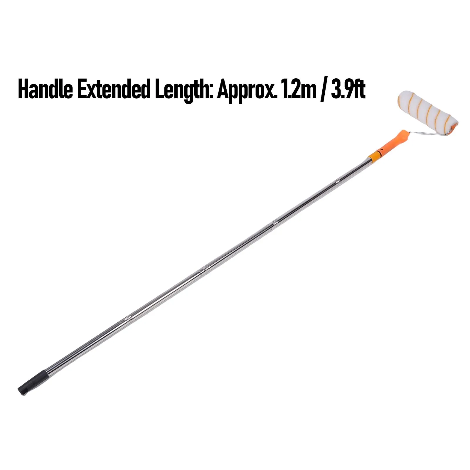 Juego de rodillo de pintura multifunción con mango de poste desmontable extendido de acero inoxidable de 1,2 m para techo de pared