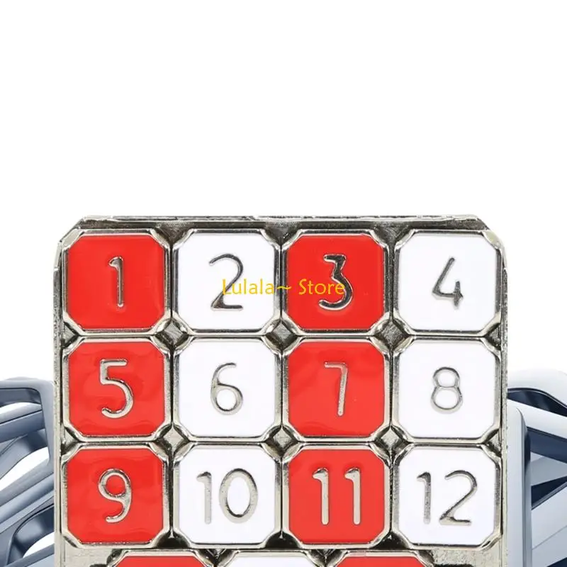 Y4QA 아연 합금 15 그리드 슬라이딩 퍼즐 교육 뇌 티저 장난감 어린이 및 성인 헤비 듀티