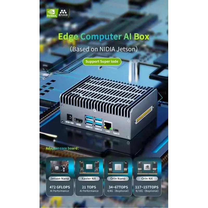 TWOWIN Jetson Orin Nx T801S AI Computing Development Board Kit 117/157 TOPS Versatile AI Box for Advanced Applications