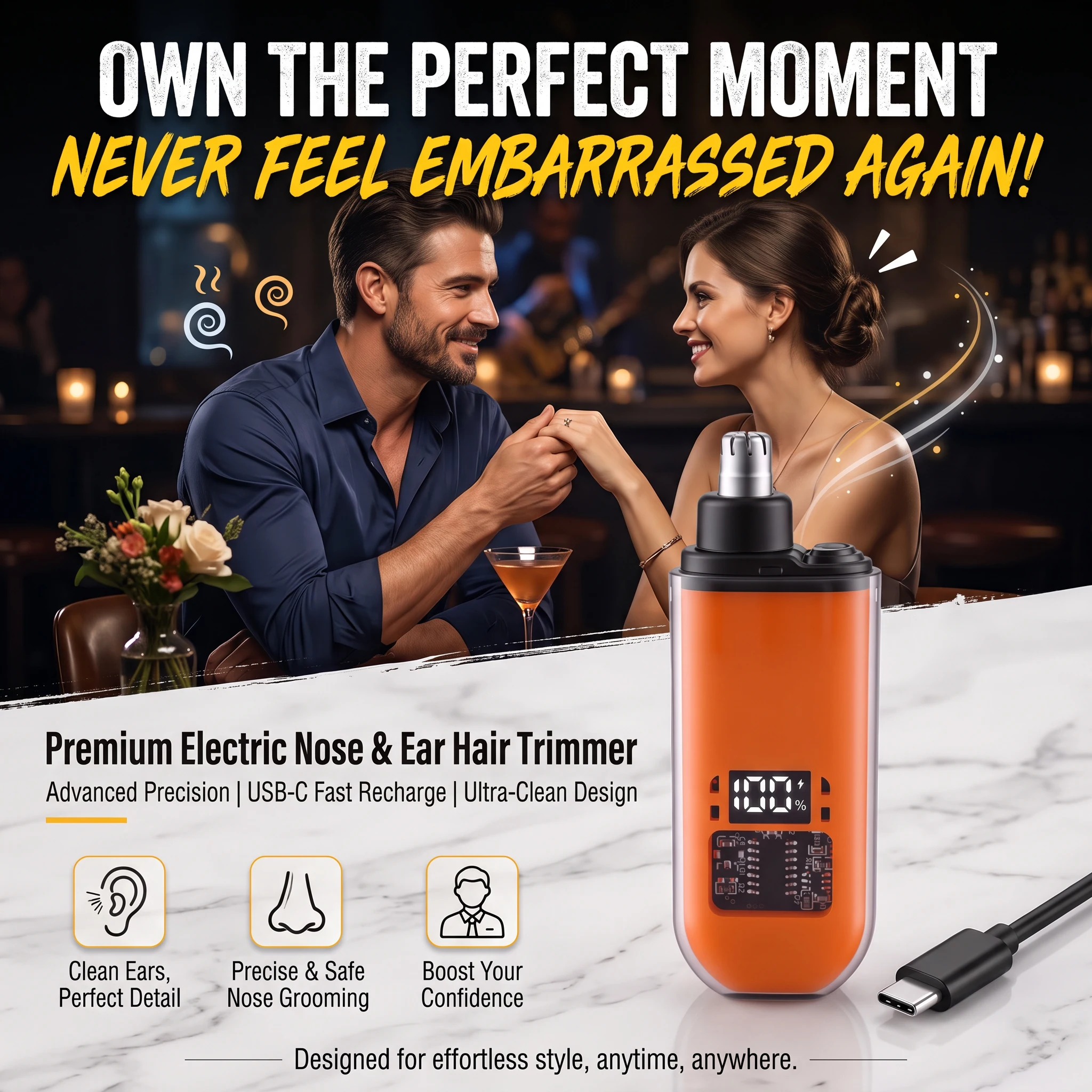 Men'S Grooming Nose Hair Trimmer - Akumulatorowy trymer do nosa i depilator