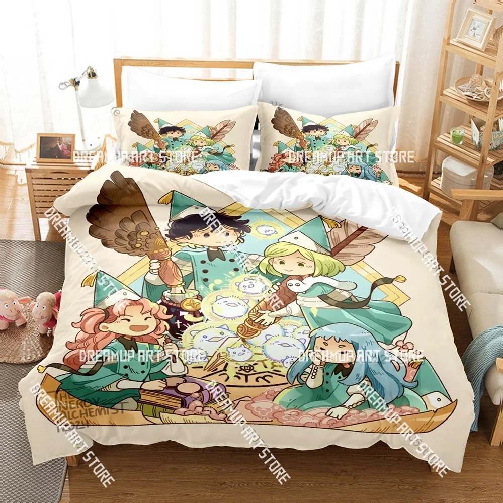 Fashion Witch Hat Atelier Anime Bedding Set Single Twin Full Queen King Size Bed Set Kids Bedroom Duvetcover Sets Bed Sheet Set