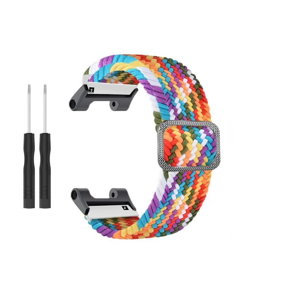 Terno de alças de nylon trançadas snap-on para Amazfit T-Rex alças de nylon elásticas trançadas ajustáveis