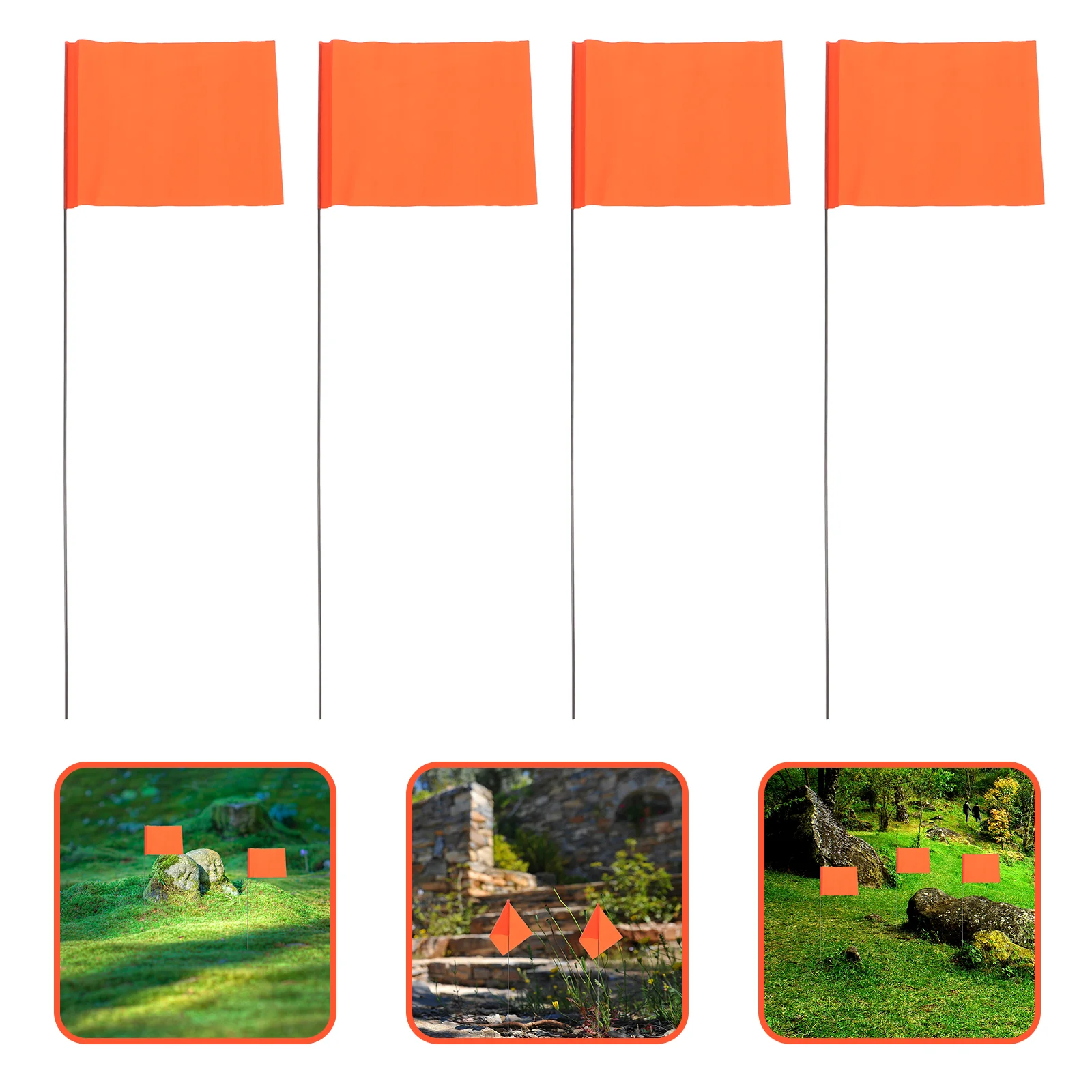 50 Pcs Flag Pole Yard Flags Surveying Equipment Marker for Lawn Landscape Flagpole