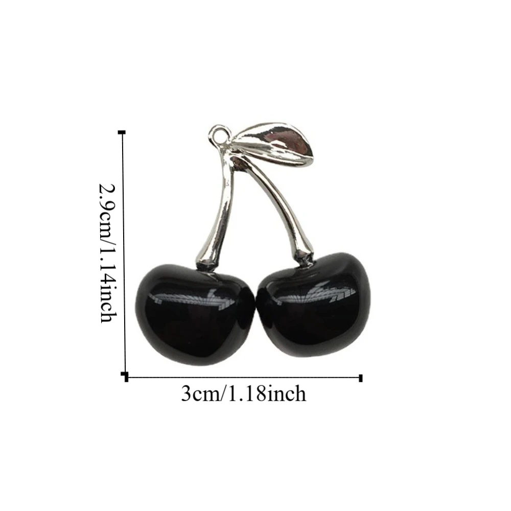 패션 3D 과일 체리 펜던트 팔찌, DIY 쥬얼리 만들기 액세서리, 송진 Y2K 체리 만들기 결과 선물, 5 개