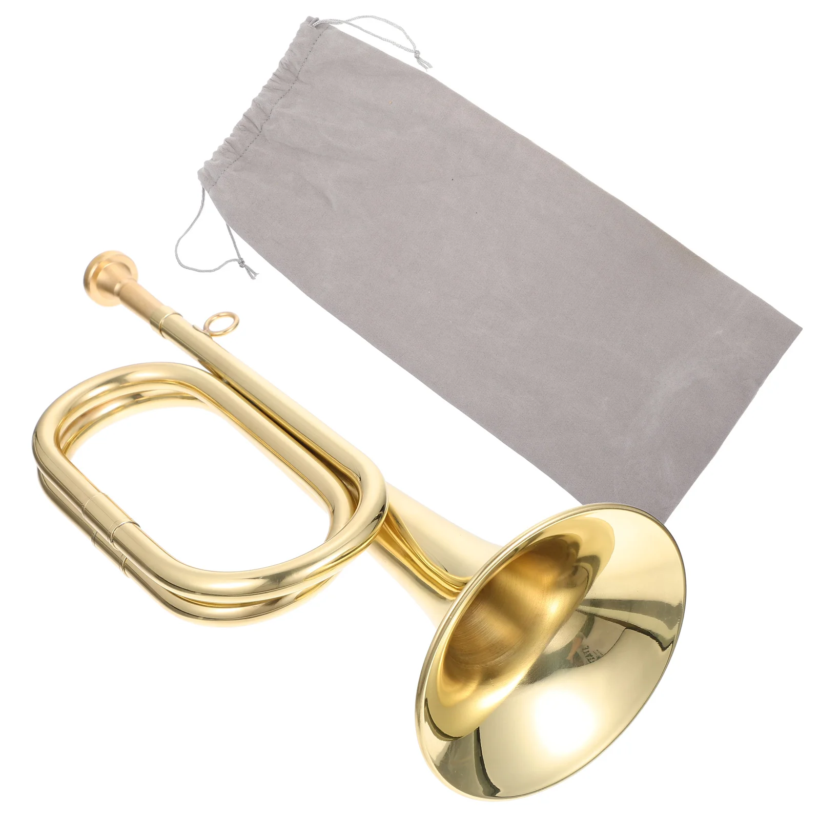 

Small Teardrop Beginner Trumpet Bugle School Band Car Brass Golden Baby Wind Instrument