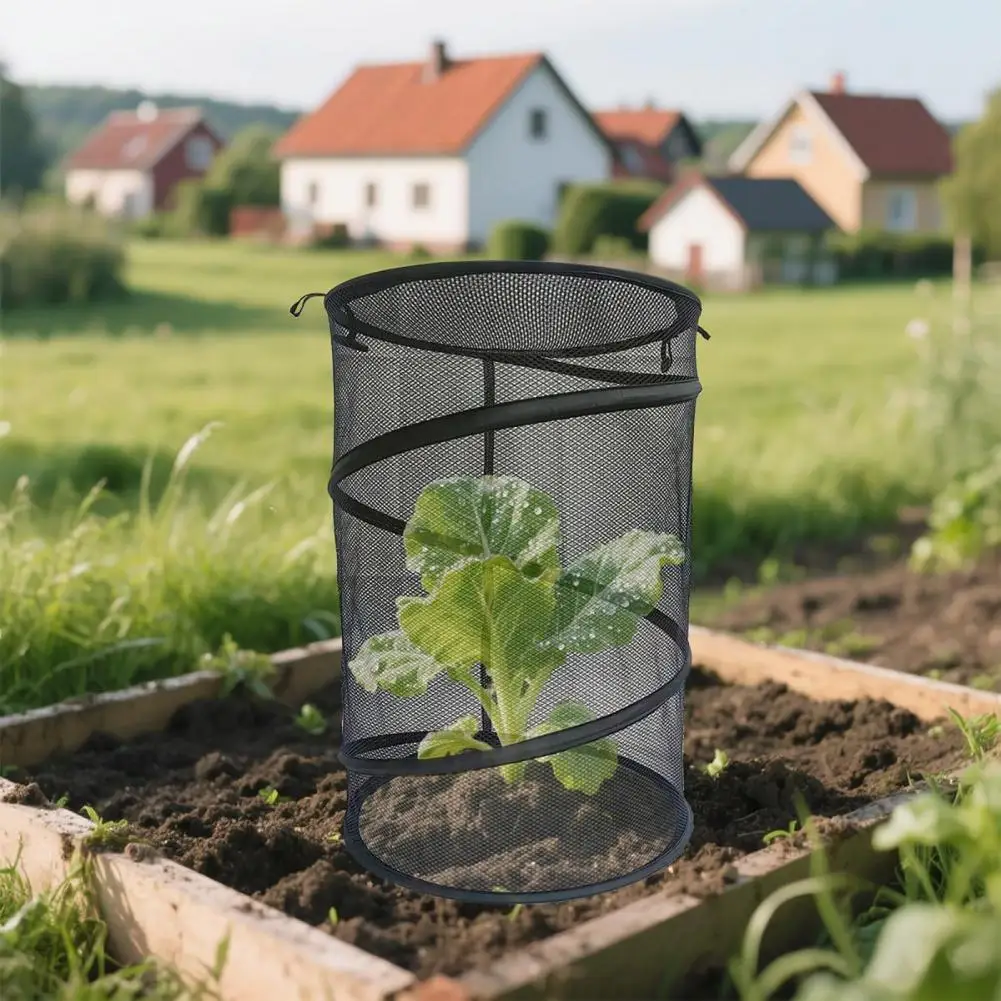 Pop-up Plant Insect Netting Round Foldable Plant Protector Netting Mesh Garden Netting Stakes Vegetables Garden Plant Guard