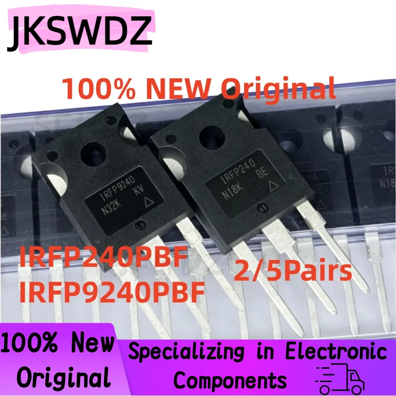 

5/10Pairs New Imported Original IRFP240PBF IRFP9240PBF IRFP240 IRFP9240 TO-247 20A 12A 200V High-fidelity high-power MOSFET