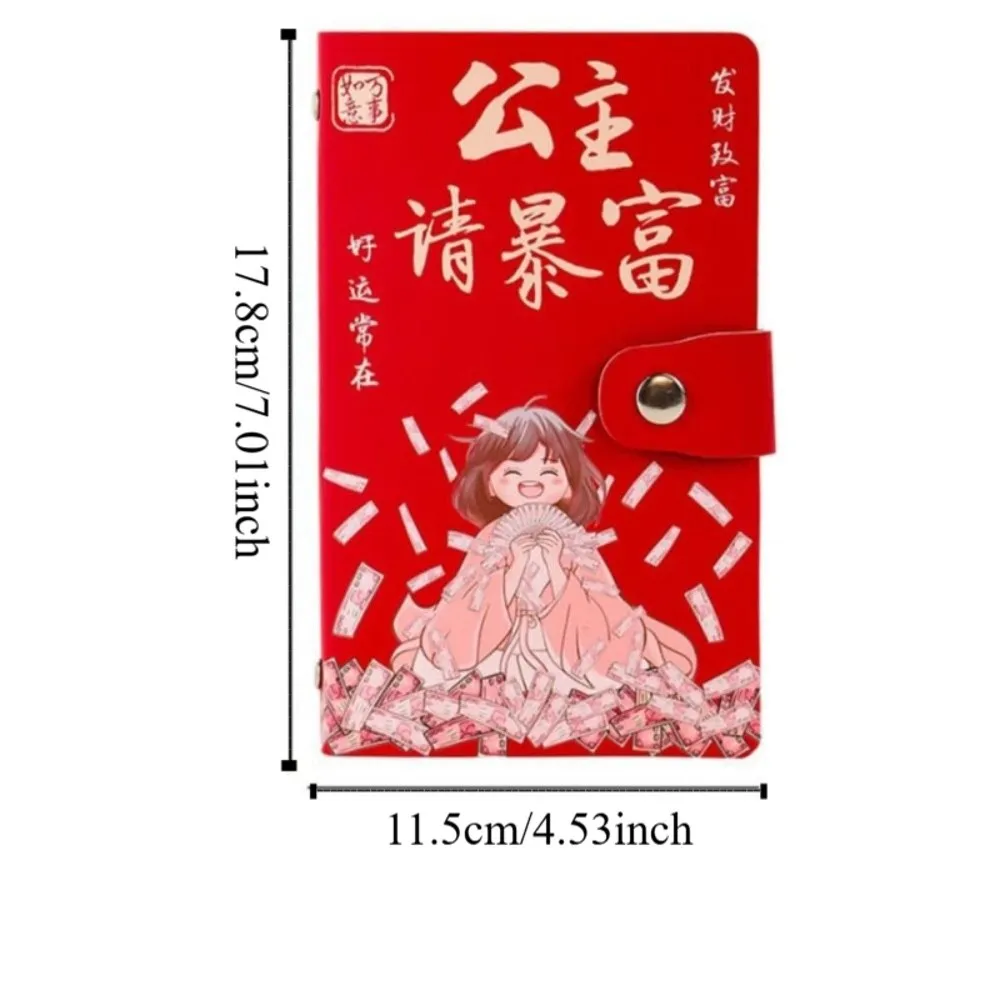 Cartoon Letter 100 Envelope Challenge Binder PU Leather Wallet Storage Cash Budget Notebook Cash Envelopes Savings Handbook