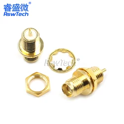 High Quality SMA-50KY RF Coaxial Connector External Screw Inner Hole With Double Nuts and Double Washers