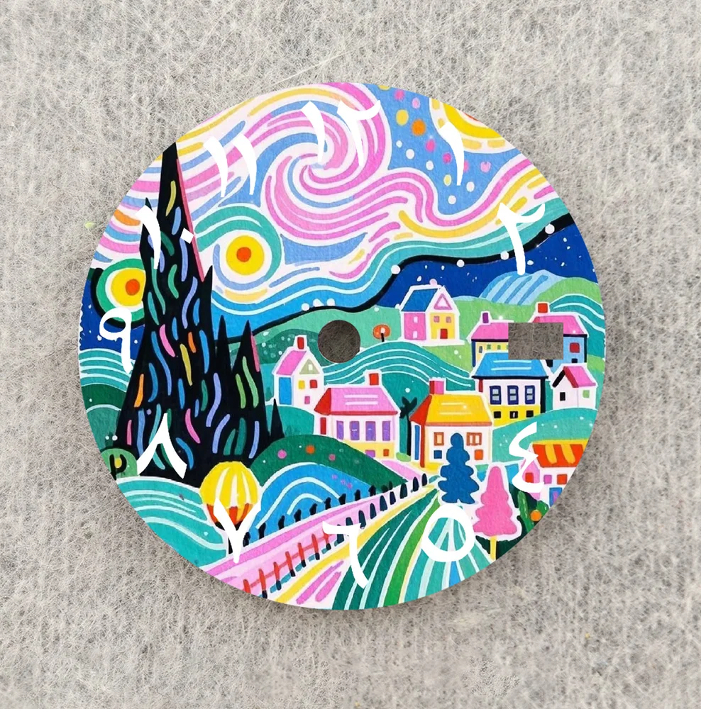 Циферблат NH35, креативный циферблат Sky, 28,5 мм, циферблат с арабскими цифрами, циферблат NH36, подходит для часов NH35/36, запасные части, индивидуальный циферблат