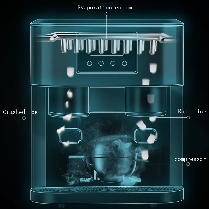 110V 220v High end household ice maker Small office ice cube making machine Full automatic Shaved ice