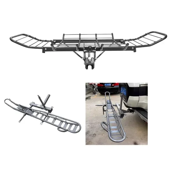 Custom Heavy Duty Foldable Hitch Mounted Metal Bike And Motorcycle Carrying Rack For Car And SUV