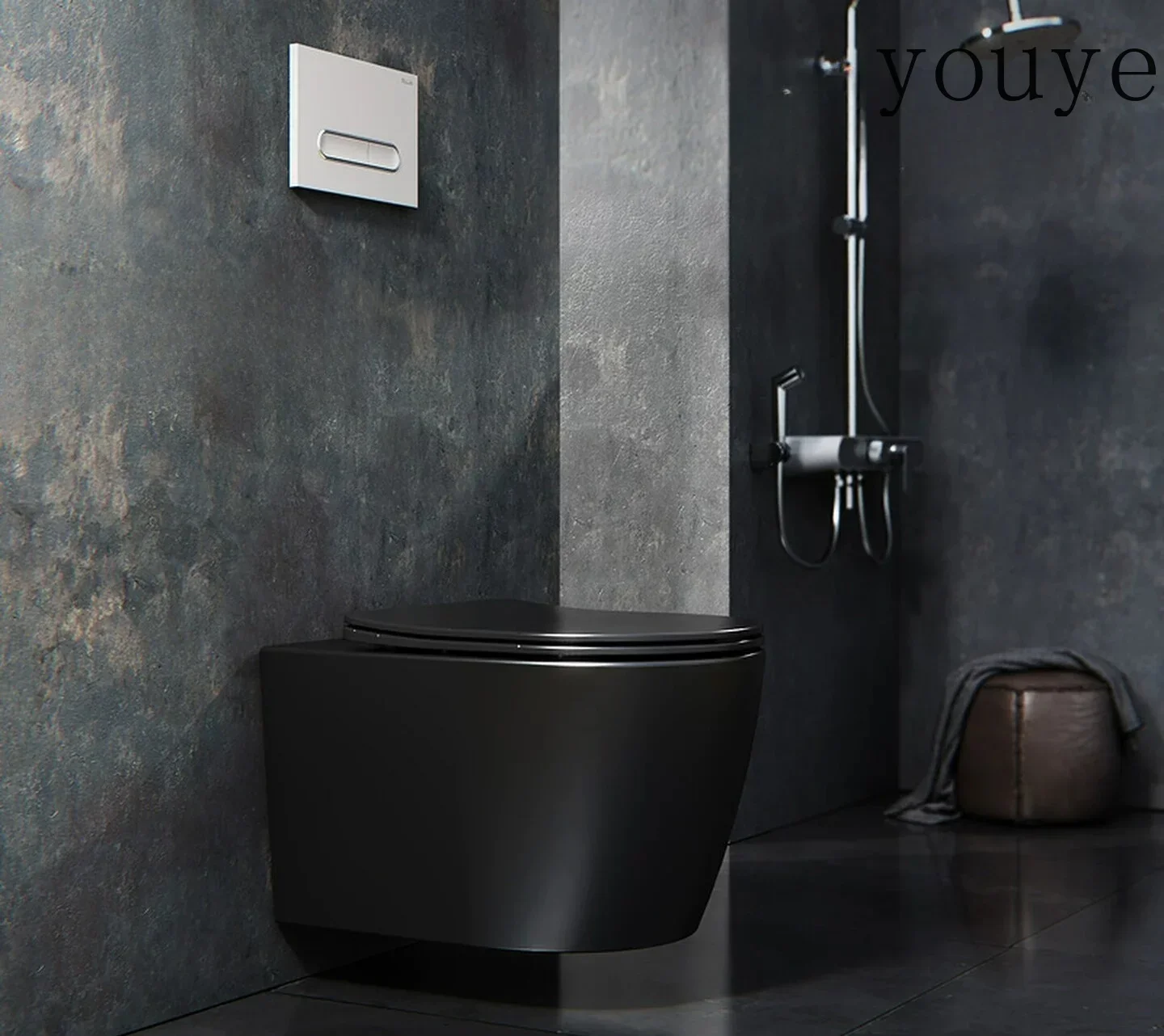X30 Black Wall-mounted Toilet Integrated Hidden Tank Wall Row Ordinary Toilet Wall-mounted Combination