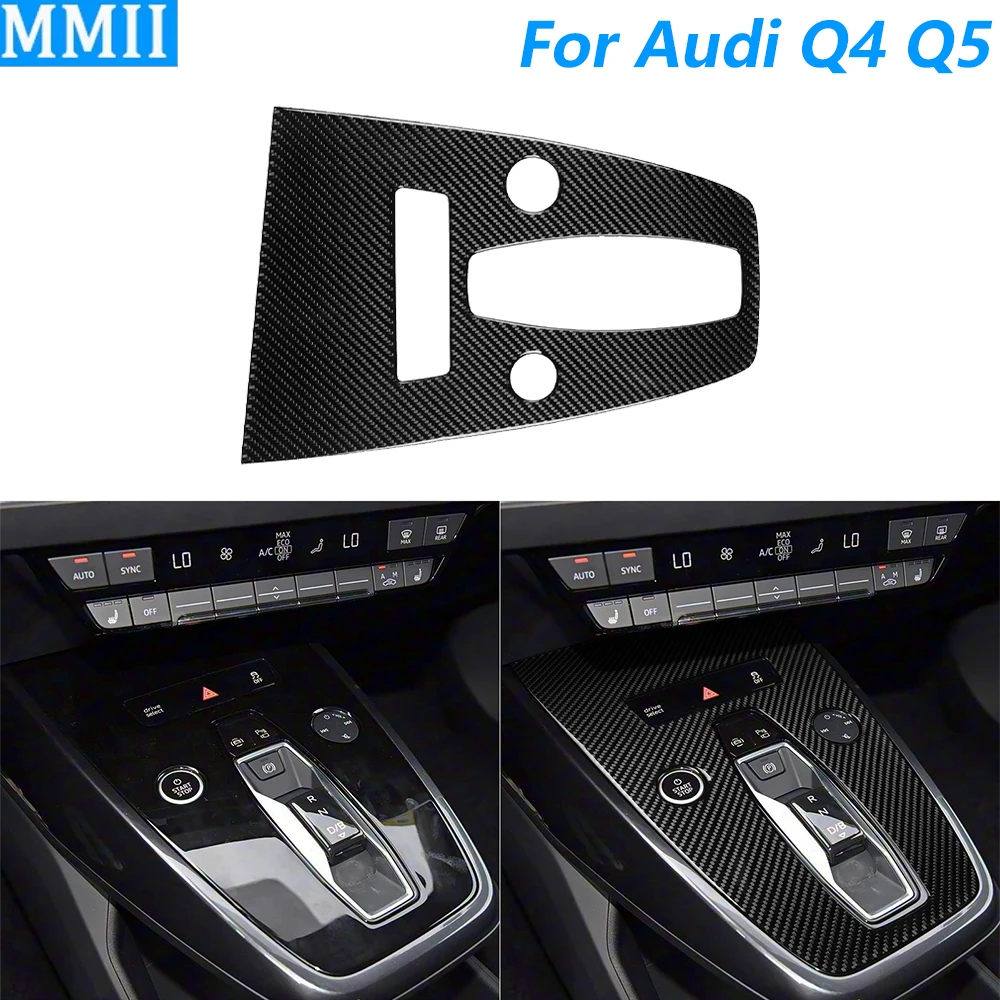 

Накладка на панель центральной консоли и рычага переключения передач из карбона для Audi Q4 Q5 E-tron 2021-2025 – Аксессуары для автомобиля, наклейка