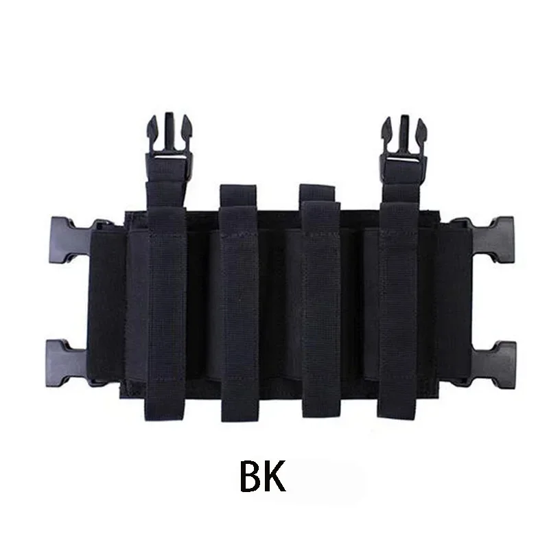 Tactical Vest 119 MK3 MK4 JPC2.0 Chest Quadruple Magazine Insert Pouch For Sub Holster Gl-ock MP5 MP7 45 Elastic Magazine Holder