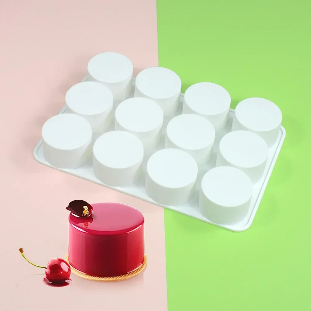 Cylinder Shaped Silicone Mold Soap Mold Chocolate Cookie Covered Sandwich Tool DIY Jelly Pudding Candy Kitchen Cake Baking Pan