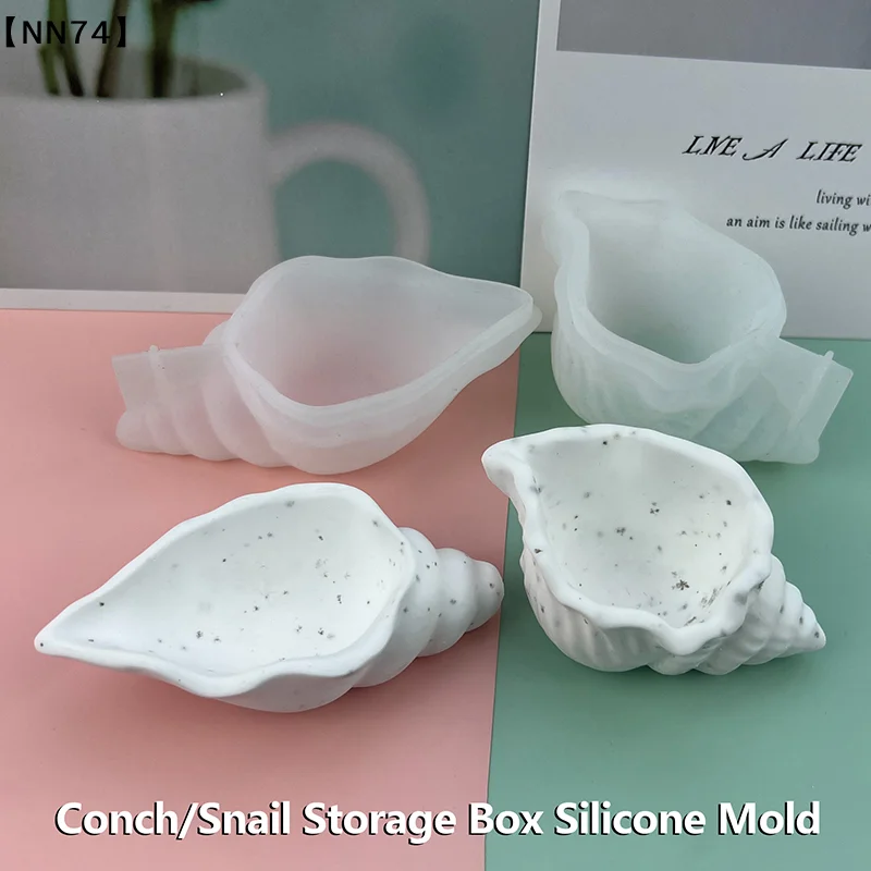 【NN74】Mini Whelk Concrete Storage Tray Silicone Molds Conch  Candlestick Plaster Jewelry Display Tray Plate Resin Epoxy Mould[J]