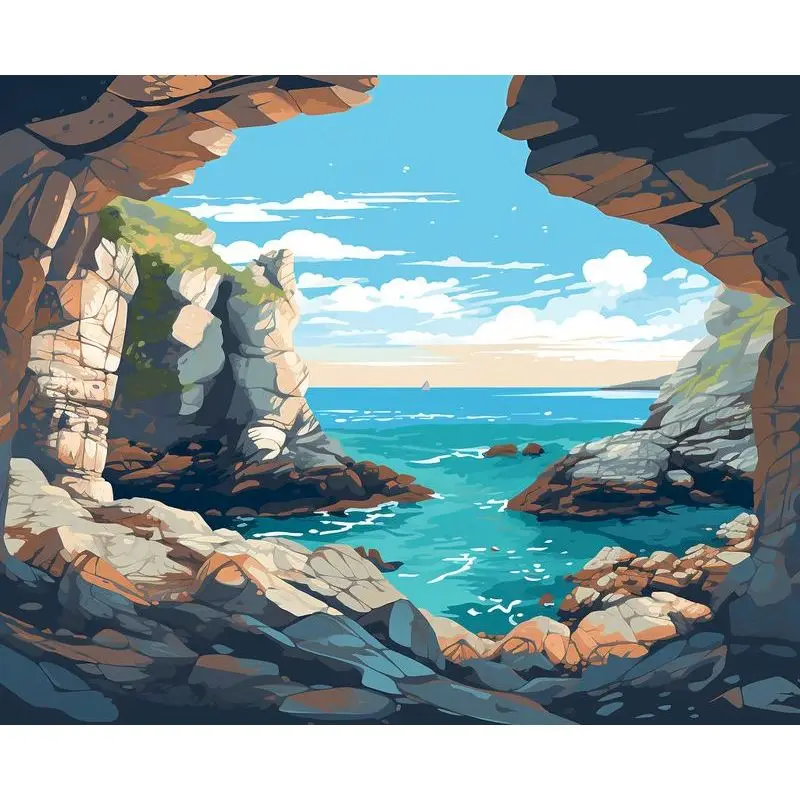 

RUOPOTY Diy Картина по номерам Набор для взрослых Луговые деревья Современное настенное искусство Холст по номерам Diy Подарочное произведение искусства