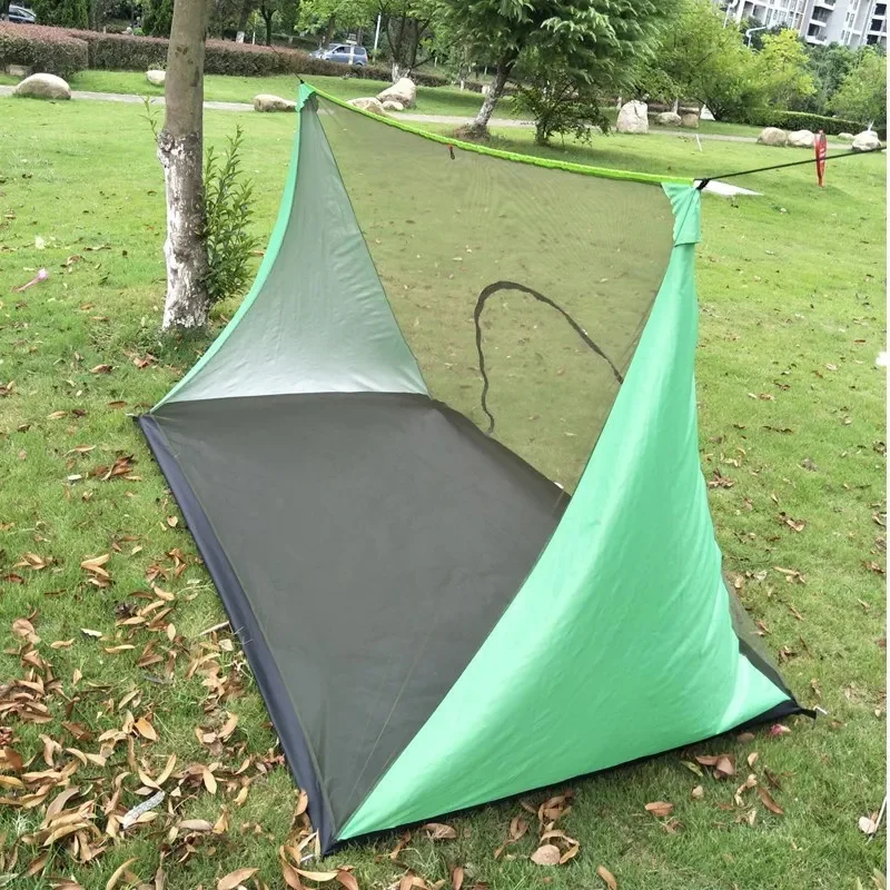 Ultraleichtes Anti-Mücken-Sommer-Mesh-Zelt für 1–2 Personen, tragbares stangenloses Outdoor-Campingzelt, inneres Netz-Strandzelt, 210 x 120 x 130 cm