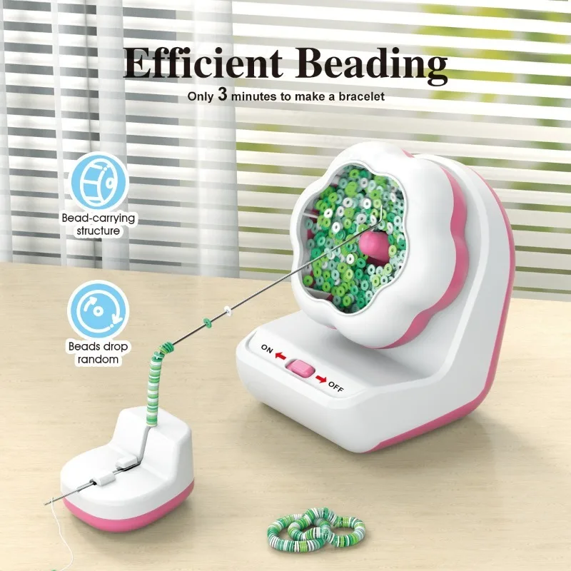 Electric Bead Spinner Bowl, Automatic Beading Machine, DIY Jewelry Tool for Rice Beads, Polymer Clay Pieces Hand Beading Device