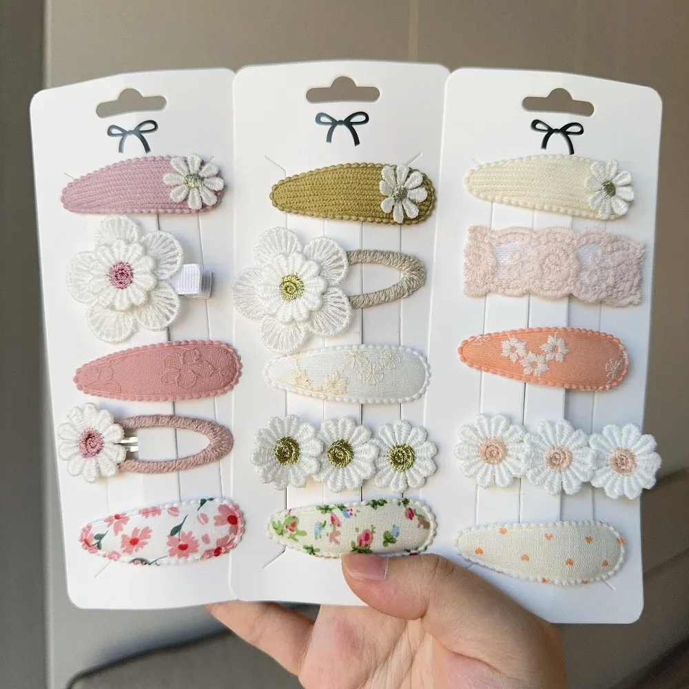 

5Pcs Fashion Sweet Print BB Clips Simple Multicolor Hairclip Barrette Hair Accessories