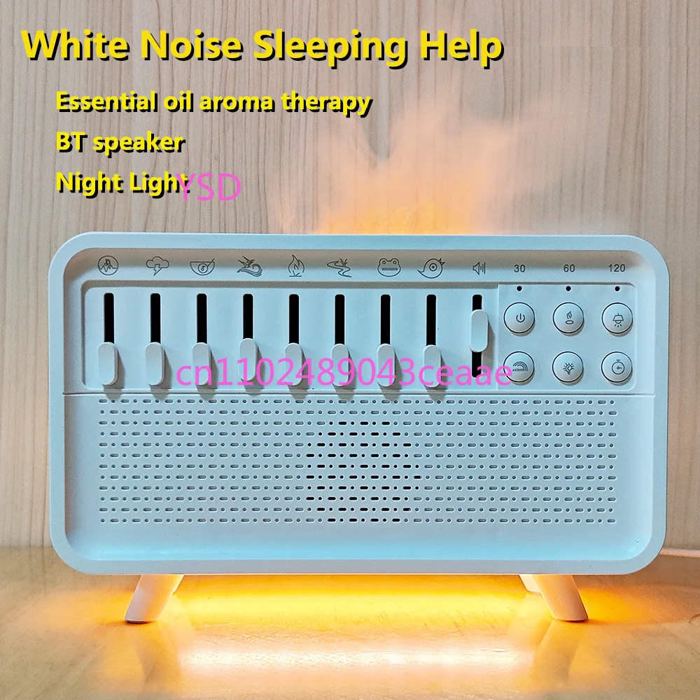 Flame Light Bluetooth Speaker Natural Scene White Noise Machine Sleep Stress Relief Sound Player Ideal Birthday Gift