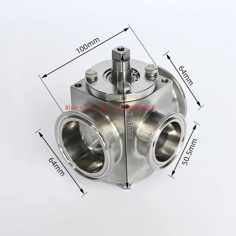 2026GOOD Pneumatic Three-way Filling Machine Rotary Valve, Pneumatic Fluid Food Hygiene Pipe Valve Accessories