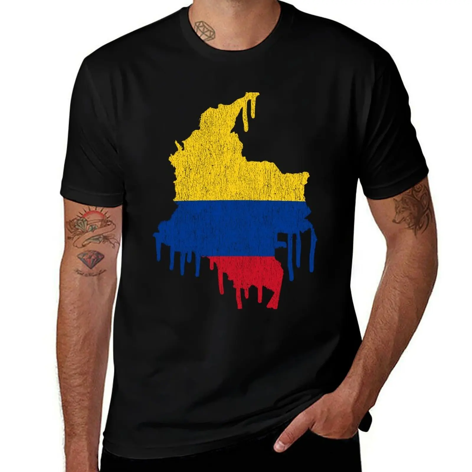 

Colombia Paint Drip T-Shirt man t shirts for men t shirts for man pack cotton man graphic t shirt T-shirt