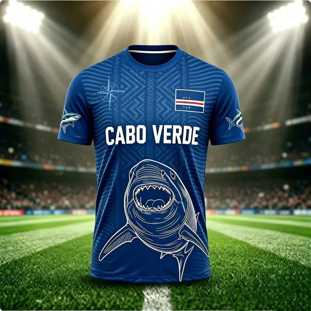 2026 Cape Verde Style Sports Shirt Football Jersey 3D Printed Short-Sleeved Round-Neck Tee Men's T-Shirt Women's Top Streetwear