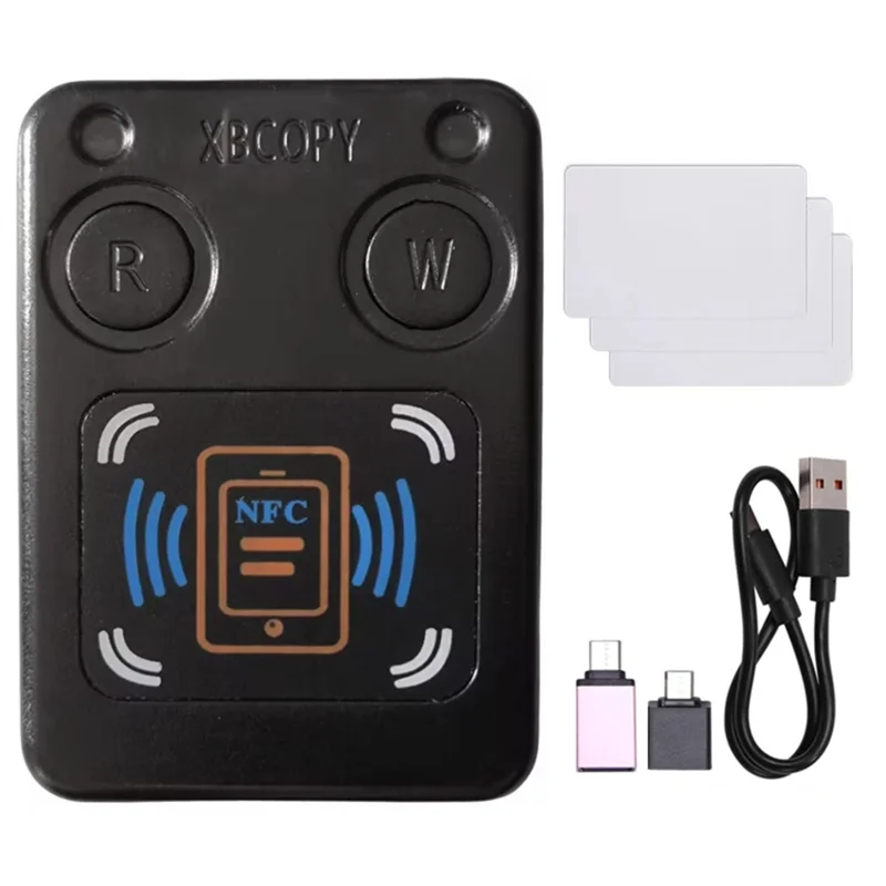 BNVN-NFC RFID Smart Chip Card Reader Copier +3XCUID Card IC 13.56Mhz ID 125Khz 250Khz 375Khz RFID Token Clone Duplicator