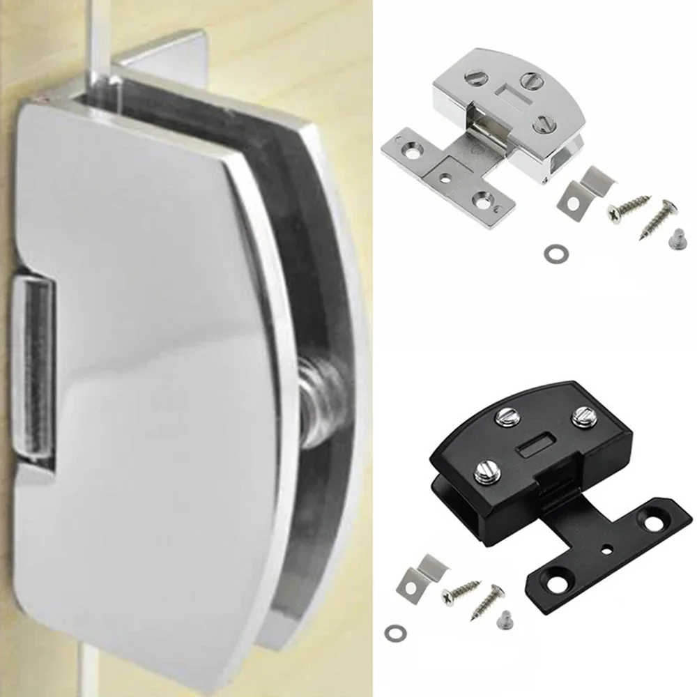 Cabinet Gate Clamp Glass Door Hinge ​Countertop Black/Silver Free Opening Hardware Practical Cabinet Countertop