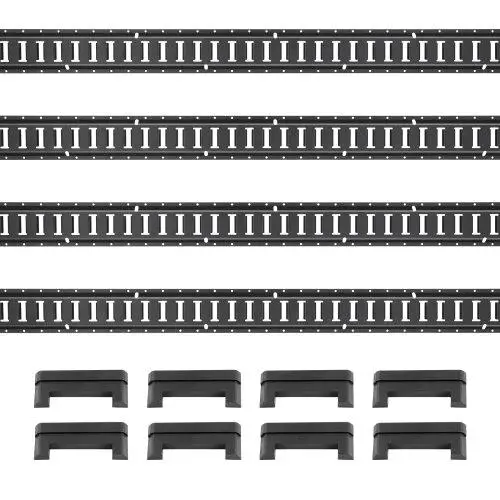 E Track Tie Down Kit, 2` Steel Rails, 4 Pack, Secure Cargo & Heavy Loads Up to 2000 lbs, Heavy Duty Etrack Rails with