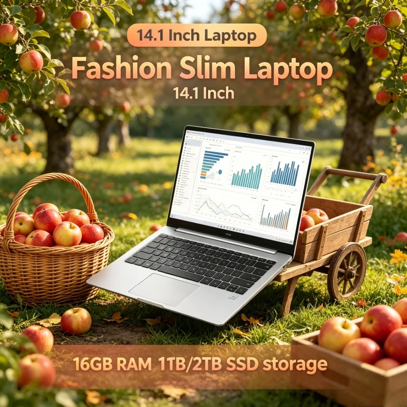 

14.1'' High Performance Portable Laptop Slim Lightweight Body Travel Friendly Office Notebook For Daily Work And Outdoor Use