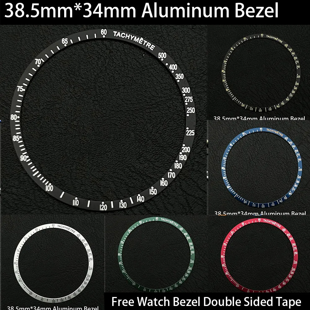 38.5mm x 34.2mm Aluminum Bezel Insert Replacement Ring for 40-42mm Speedmaster VK63 Watch Case Accessories