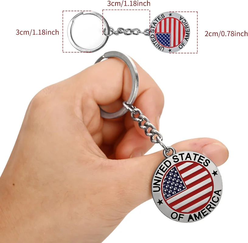 NYC US stati uniti d\'america portachiavi in metallo portachiavi Star Stripe US Flag Souvenir regali di natale patriottici per uomo donna