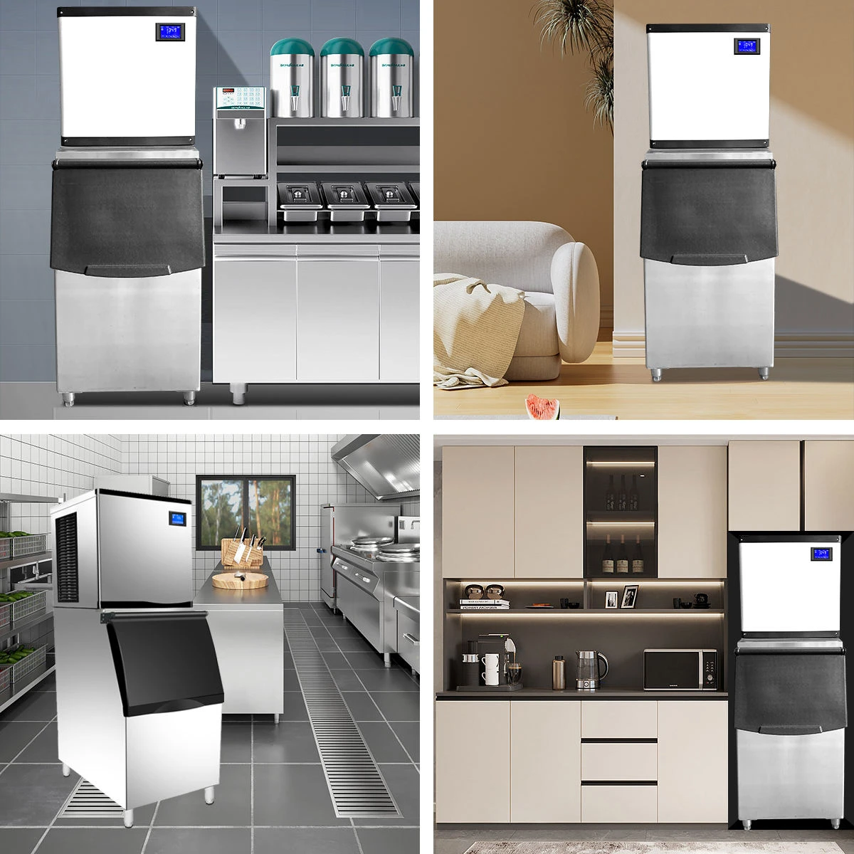 

Industrial Automatic Stainless Steel Cube Ice Maker with Compressor and Motor 18kg Capacity for Commercial & Home Use