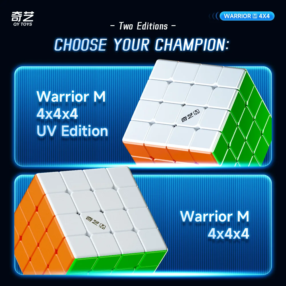 QiYi Warrior 4x4x4 Cubo Magico Magnetico QY Warrior 4x4 M Cubo UV Intelligenza Giocattolo Cervello Regalo Dei Bambini Cubo Magico