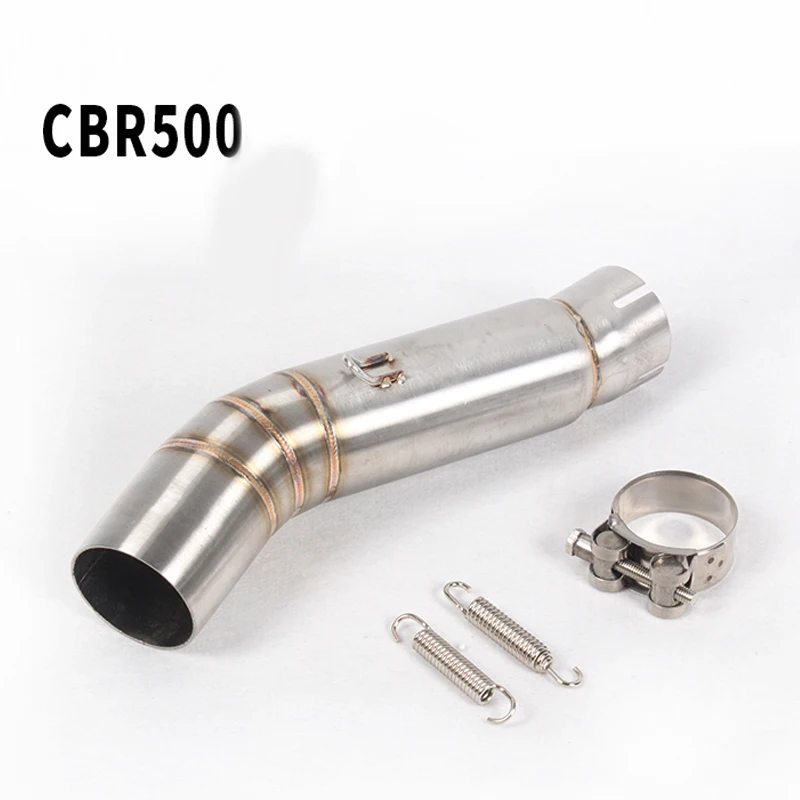 Motorcycle exhaust mid pipe connect tube For kawasaki 400 Honda CBR 500 CBR300 Hornet 600 CB600F Suzuki GSR 750