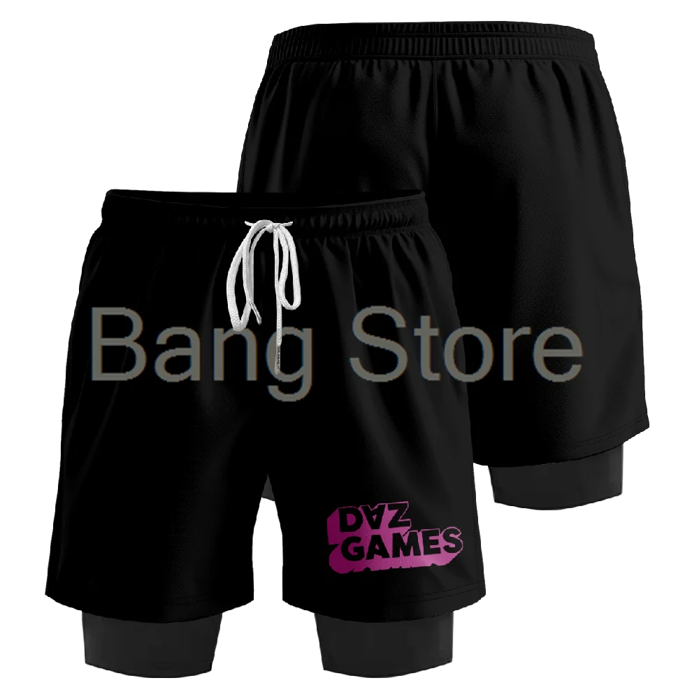 Daz Games 2024 Fake Two-Piece Shorts Unisex Casual Streetwear Sports Shorts